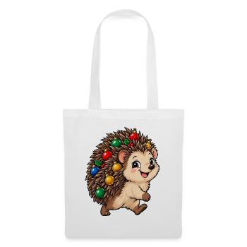 Weihnachten Igel Christbaumkugeln Geschenk - Stoffbeutel - Weiß - Vorne