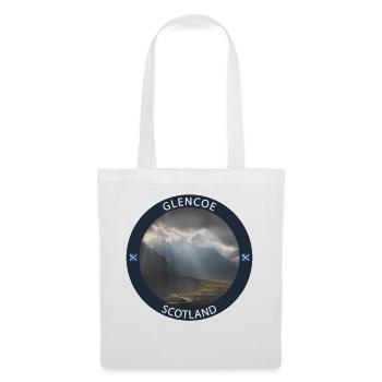 Glencoe Scotland Runde Landschaftswappen - Stoffbeutel - Weiß - Vorne