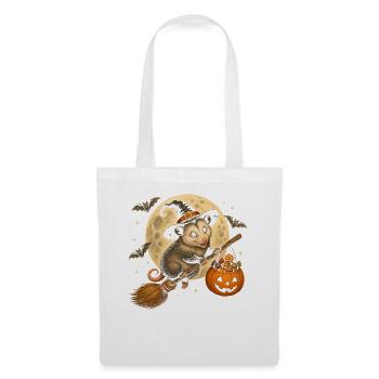Opossum Hexe Halloween Opossum - Stoffbeutel - Weiß - Vorne