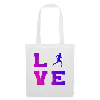 Geschenkidee für einen Running mit Running - Stoffbeutel - Weiß - Vorne
