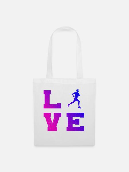 Geschenkidee für einen Running mit Running - Stoffbeutel - Weiß