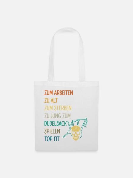 Dudelsackspieler Dudelsack Männer Geschenk - Stoffbeutel - Weiß