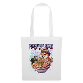 Powered by Ramen Shiba Cyberpunk Neon-Stadt Flair - Stoffbeutel - Weiß - Vorne