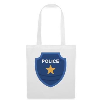 Polizeiabzeichen im klassischen Schildstil - Stoffbeutel - Weiß - Vorne