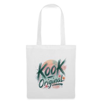 Kook Original Surf Aquarell Sonnenuntergangspalmen - Stoffbeutel - Weiß - Vorne