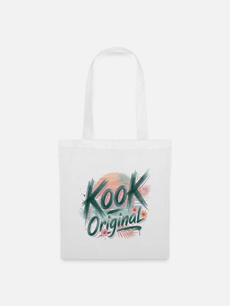 Kook Original Surf Aquarell Sonnenuntergangspalmen - Stoffbeutel - Weiß