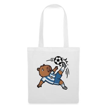 Süßer Capybara-Fußballspieler Sportnagetier - Stoffbeutel - Weiß - Vorne