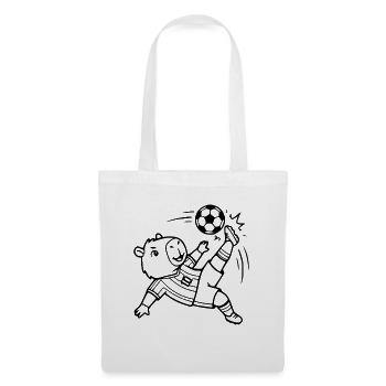 Niedliche Capybara-Fußballspieler-Übersicht - Stoffbeutel - Weiß - Vorne