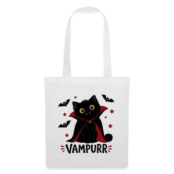 Süßer Vampurr Schwarze Katze Dracula Halloween - Stoffbeutel - Weiß - Vorne