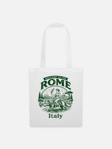 The Welcome To Rome Italy Travel Souvenir - Stoffbeutel - Weiß