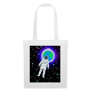 Astronaut im kosmischen Erdglanz - Stoffbeutel - Weiß - Vorne