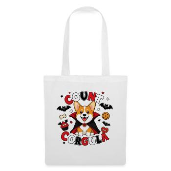 Count Corgula Süßer Vampirhund Halloween - Stoffbeutel - Weiß - Vorne
