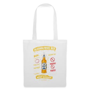 Alkoholfreies Bier 0,0% Design - Stoffbeutel - Weiß - Vorne