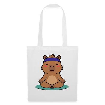 Niedliche Capybara-Yoga-Pose Meditier-Grafik - Stoffbeutel - Weiß - Vorne
