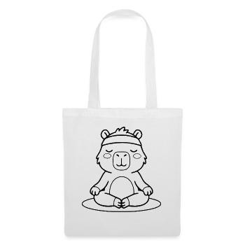 Niedliches Kapybara Yoga Meditation Zen Süßes Tier - Stoffbeutel - Weiß - Vorne
