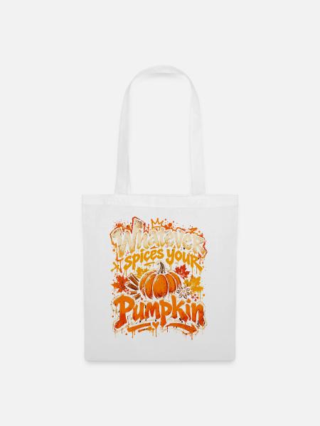 Kürbiswürze Pumpkin-Style - Stoffbeutel - Weiß