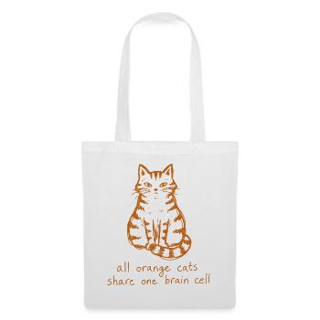 Orange Katze All Orange Cats Share One Brain Cell - Stoffbeutel - Weiß - Vorne