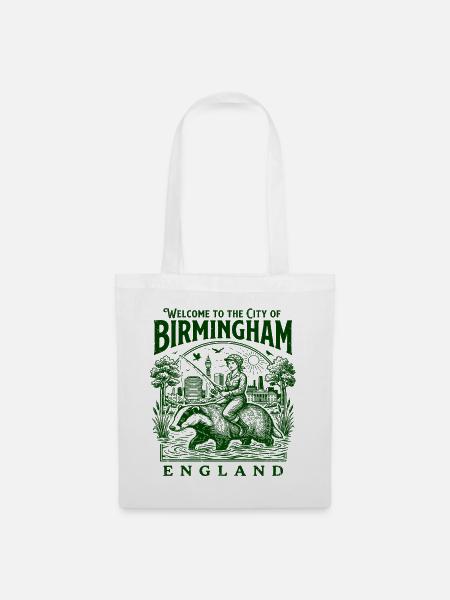 The Welcome To Birmingham England City - Stoffbeutel - Weiß