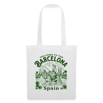 The Welcome To Barcelona Spain Catalan Cityscape - Stoffbeutel - Weiß - Vorne
