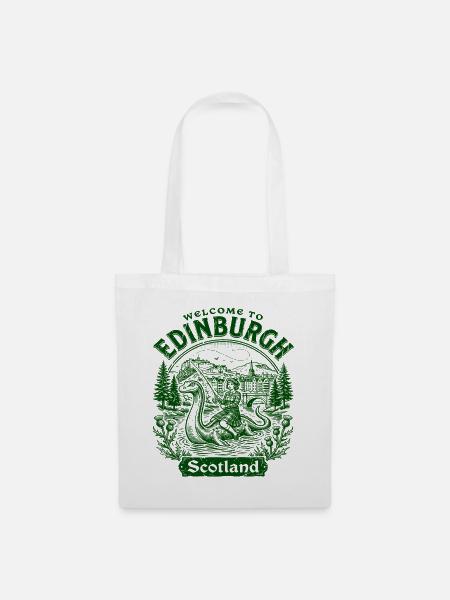 City Welcome To Edinburgh Scotland Fantasy Myth - Stoffbeutel - Weiß