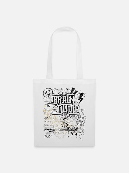 BrainDump Graffiti Doodle - Stoffbeutel - Weiß