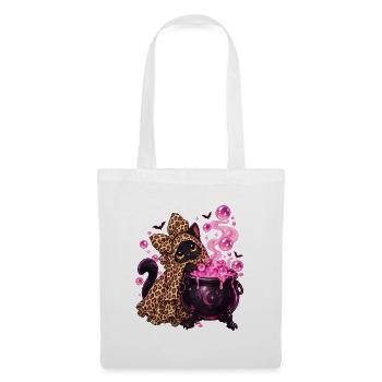 Leopardhexenkatze Pinkkessel - Stoffbeutel - Weiß - Vorne