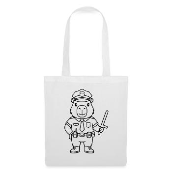 Süßer Capybara-Offizier Lustiger Polizei-Capybara-Geschenk - Stoffbeutel - Weiß - Vorne