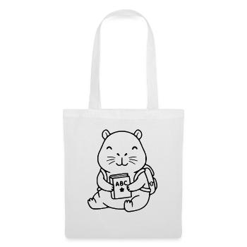 Süßes Capybara-Zurück-an-die-Schule-Geschenk - Stoffbeutel - Weiß - Vorne