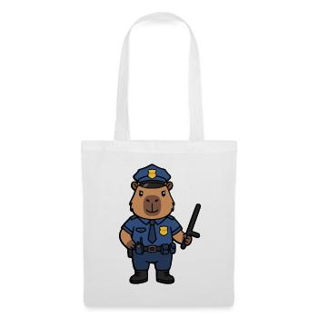 Süßer Capybara-Polizist Ästhetischer Niedlicher Nagetier - Stoffbeutel - Weiß - Vorne