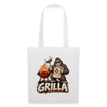 Grillen Grill-Gorilla Grilla Grillparty Sommer - Stoffbeutel - Weiß - Vorne