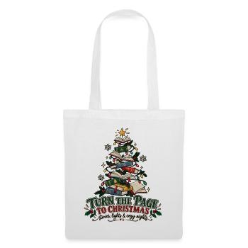 Turn the Page to Christmas – Bücherweihnacht - Stoffbeutel - Weiß - Vorne