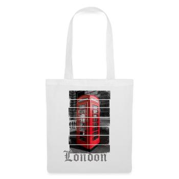 London Design mit Roter Telefonzelle Souvenir - Stoffbeutel - Weiß - Vorne