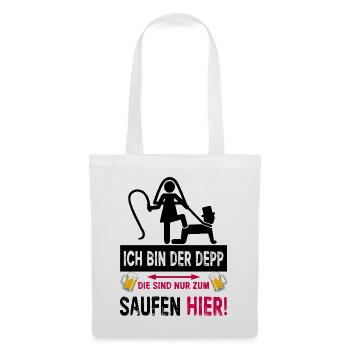 JGA Depp Shirt Lustiger Junggesellenabschied - Stoffbeutel - Weiß - Vorne