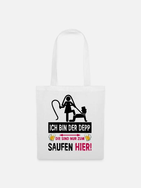JGA Depp Shirt Lustiger Junggesellenabschied - Stoffbeutel - Weiß