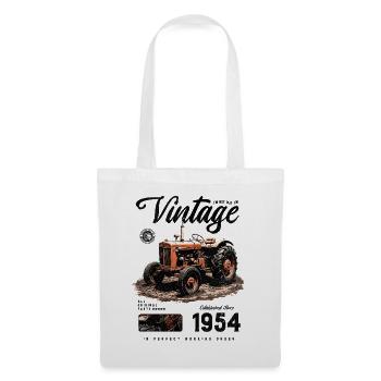 Geburtstag eines Vintage-Traktorbauern 1954 - Stoffbeutel - Weiß - Vorne