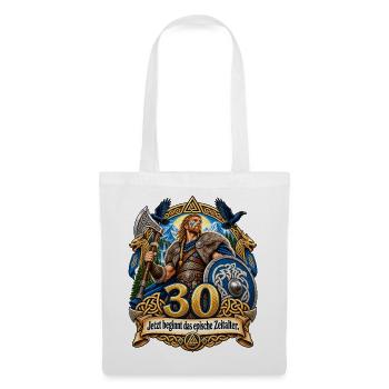 30. Geburtstag - Stoffbeutel - Weiß - Vorne
