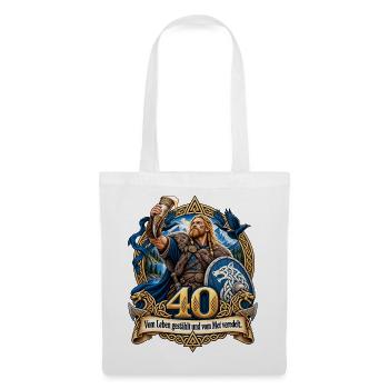 40.Geburtstag - Stoffbeutel - Weiß - Vorne