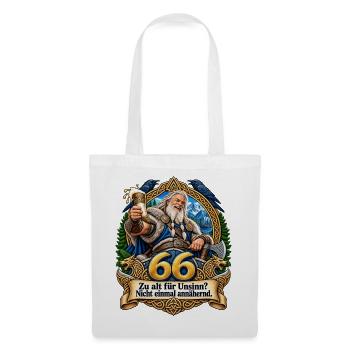 66.Geburtstag - Stoffbeutel - Weiß - Vorne