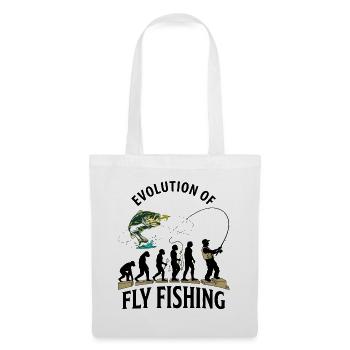 Evolution Fliegenfischerhumor - Stoffbeutel - Weiß - Vorne
