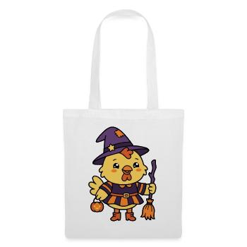 Niedliche Huhn-Hexe Halloween-Magie-Henne - Stoffbeutel - Weiß - Vorne