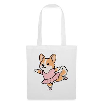 Niedliches Corgi-Ballett, Ballerina, lustiger Hund, Tanzkunst - Stoffbeutel - Weiß - Vorne