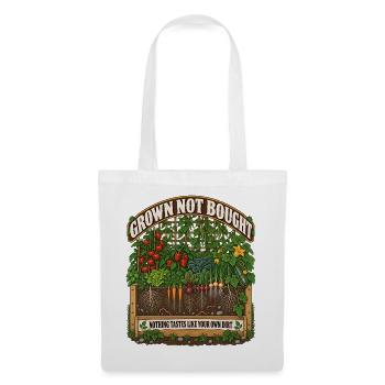 Grown Not Bought Garten-Illustration - Stoffbeutel - Weiß - Vorne