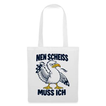Nen Scheiß muss ich – Freche Möwe - Stoffbeutel - Weiß - Vorne