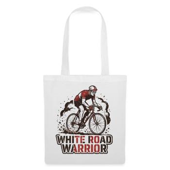 Retro Cyclist White Road Warrior Print - Stoffbeutel - Weiß - Vorne