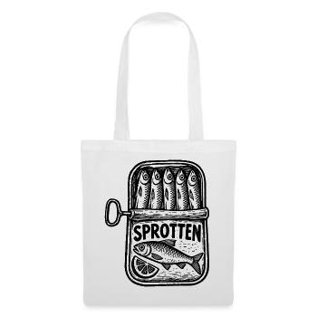 Sprotten – Maritimes Retro Fischmotiv - Stoffbeutel - Weiß - Vorne