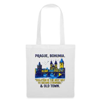 The Prague Bohemia Old Town Travel Typography - Stoffbeutel - Weiß - Vorne
