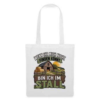 Lustiges Landwirtschafts Motiv Bauer Stall Scheune - Stoffbeutel - Weiß - Vorne