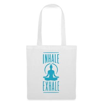 Inhale Exhale Yoga Meditation Spruch - Stoffbeutel - Weiß - Vorne