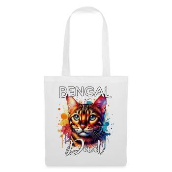 Bengalkatze Papa - Stoffbeutel - Weiß - Vorne