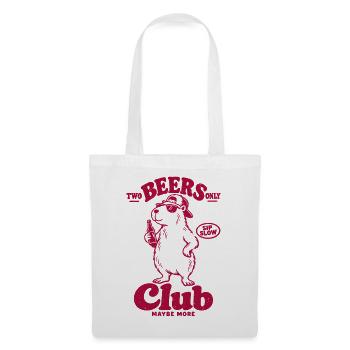 Rotes Capybara Bierclub – Sip Slow, Club More - Stoffbeutel - Weiß - Vorne